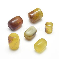 Perles d'agate jaune naturelle, pas de trous / non percés, teints et chauffée, formes mixtes, 14~21x10~16mm