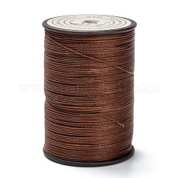 Hilo redondo de hilo de poliéster encerado, cordón de micro macramé, cuerda retorcida, para coser cuero, saddle brown, 0.45mm, alrededor de 174.97 yarda (160 m) / rollo