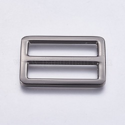 Schnalle aus Zinklegierung, Rechteck, Metallgrau, 27x39x2.5 mm, Innendurchmesser: 31x8 mm