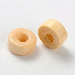 Column Natural Wood Beads, Lead Free, 6x3mm, Hole: 2mm