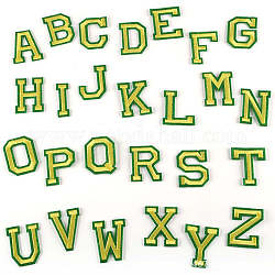 Computerized Embroidery Cloth Iron On Patches, Costume Accessories, Appliques, Alphabet, Letter A~Z, Lime, 47.5~51x15~39.5x1.5mm, 26pcs/set