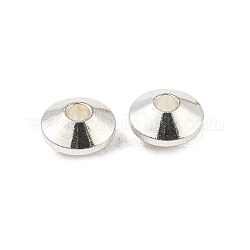 Brass Spacer Beads, Bicone, Silver, 6.5x3.5mm, Hole: 2mm