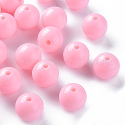 Perles acryliques opaques, ronde, perle rose, 16x15mm, Trou: 2.8mm, environ 220 pcs/500 g