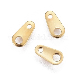 201 Stainless Steel Chain Tabs, Chain Extender Connectors, Golden, 8x4x0.7mm, Hole: 1mm and 1.8mm