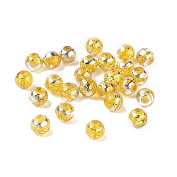 Drawbench Transparent Glass Beads, Round, Yellow, 10mm, Hole: 1.6mm