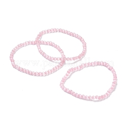 Bracciali elastici con perline cat eye rotonde per ragazze donne, roso, perline: 4~5 mm, diametro interno: 2-1/4 pollice (5.65 cm)