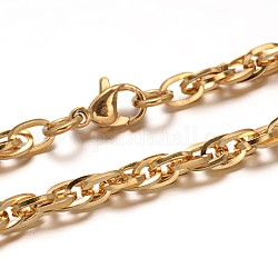 Bracelets avec chaîne de corde en 304 acier inoxydable, avec fermoirs mousquetons, or, 8-1/2 pouce (215 mm), 4mm