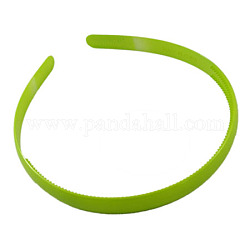 Accessoires de bande de cheveux en plastique uni, avec des dents, verte,  largeur de 8 mm