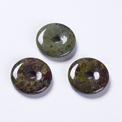 Natural Dragon Blood Pendants, Donut/Pi Disc, Donut Width: 12mm, 30x6~6.5mm, Hole: 6mm