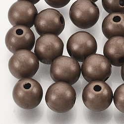 CCB пластиковые шарики, для изготовления ювелирных изделий DIY, круглые, Красная медь, 8x7 мм, отверстие : 1.6 мм, о 1900 шт / 500 г.