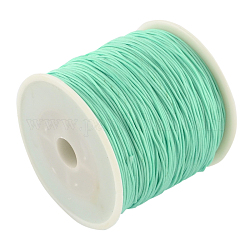 Плетеной нейлоновой нити, китайский шнур для завязывания бисера шнур для изготовления ювелирных изделий из бисера, аквамарин, 0.8 мм, Около 100 ярдов / рулон