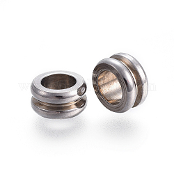 304 perle scanalate in acciaio inossidabile, colonna, colore acciaio inossidabile, 8x4mm, Foro: 5 mm