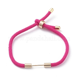 Fabricación de pulseras de cordón de nailon trenzado, con fornituras de latón, violeta, 9-1/2 pulgada (24 cm), link: 30x4 mm