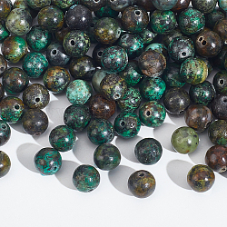 Nbeads 2 brins de perles de turquoise africaine naturelle (jaspe), ronde, 8mm, Trou: 1mm, Environ 49 pcs/chapelet, 15.5 pouce