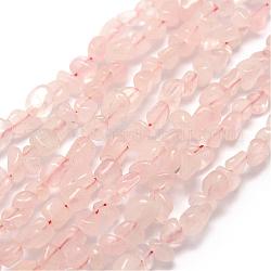 Chapelets de perles en quartz rose naturel, pépites, 3~5x3~5x3~8mm, Trou: 1mm, Environ 85~90 pcs/chapelet, 15.7 pouce (40 cm)