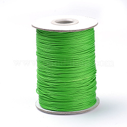Geflochtene koreanische gewachste Polyesterschnüre, lime green, 1 mm, ca. 174.97 Yard (160m)/Rolle