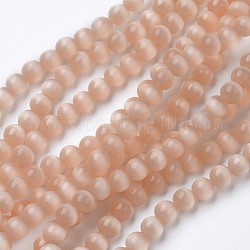 Katzenaugen-Perlen, Runde, Navajo weiß, 12 mm, Bohrung: 1.5 mm, ca. 32 Stk. / Strang, 14.5 Zoll
