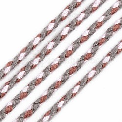 Полиэстер плетеные шнуры, розово-коричневый, 2 мм, около 100 ярд / пучок (91.44 м / пучок)