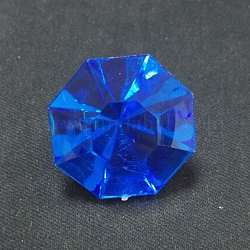 Acrílico Diamante de imitación señaló espalda cabujones, facetados, diamante, azul oscuro, 30.1x20mm