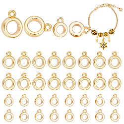 PandaHall Elite 40Pcs 2 Size Brass Tube Bails, Loop Bails, Ring Bail Beads, Golden, 8~10.5x6~8x2~3mm, Hole: 1.2~1.4mm, 20Pcs/size