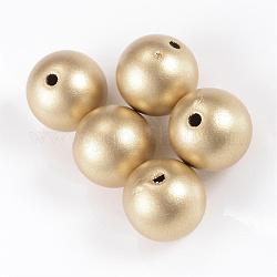 Perles acryliques peintes en aérosol de style mat, ronde, or, 12mm, Trou: 2mm, environ 520 pcs/500 g