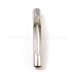 Abalorios de tubo de latón, tubo curvado hueco, Platino, 46x6mm, agujero: 5.5 mm