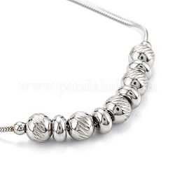 304 Edelstahl Perlen Armbänder, Runde, facettiert, Edelstahl Farbe, 7-1/8 Zoll (18 cm)