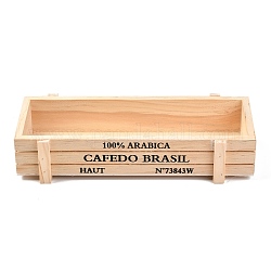 Деревянный ящик для растений и ящик для хранения, прямоугольник со словом, деревесиные, 21.3x7.2x4.5 см