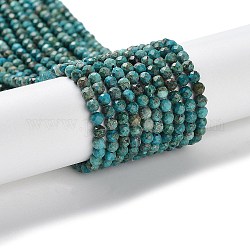 Chapelets de perles en chrysocolle naturelle, ronde, facette, 3mm, Trou: 0.6mm, Environ 120~123 pcs/chapelet, 15.47'' (39.3 cm)