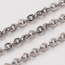 304 Stainless Steel Rolo Chains, Belcher Chain, Soldered, Stainless Steel Color, 2x1.5mm