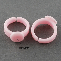 Регулируемые цветные компоненты акрилового кольца, для детей, розовые, 14 мм, лоток : 9 мм