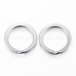 304 Stainless Steel Split Key Rings, Keychain Clasp Findings, Stainless Steel Color, Inner Diameter: 24mm, 28x1.6~2mm