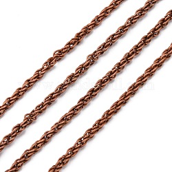 Iron Rope Chains, Unwelded,  Red Copper Color, with Spool, Link:3mm, wire: 0.6mm thick, about 328.08 Feet(100m)/roll