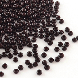 Perles de verre tchèques, 11/0 perles de rocaille rondes en verre, brun coco, 2x1.5mm, Trou: 1mm, environ 30000 pcs / sachet , 450 g / sac