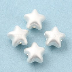 Perline in lega, cadmio & nichel &piombo libero, stella, opaco color argento, 7x8x6mm, Foro: 0.8 mm