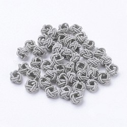 Perline in filo di nylon, tondo, grigio, 6~6.5x4.5mm, foro: 2.5mm, circa 93~100pcs/scatola