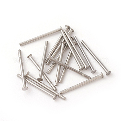 304 Stainless Steel Flat Head Pins, Stainless Steel Color, 11x0.7mm, Head: 1.5mm