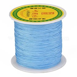 Плетеной нейлоновой нити, китайский шнур для завязывания бисера шнур для изготовления ювелирных изделий из бисера, Небесно-голубой, 0.5 мм, Около 150 ярдов / рулон
