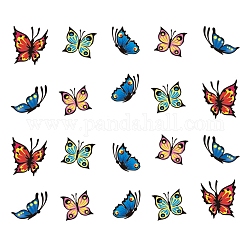 Наклейка для переноса воды для ногтей, бабочка цветок водяной знак наклейки для ногтей, для женщин девушки дизайн ногтей маникюр советы украшение, красочный, 6.125x5.3 см
