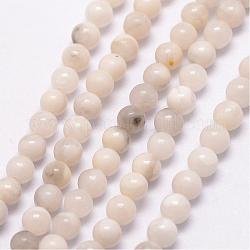 Perlenstränge aus natürlichem Magnesit, Runde, 3~3.5 mm, Bohrung: 0.7 mm, ca. 115~125 Stk. / Strang, 16 Zoll