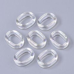 Transparentem Acryl Verknüpfung Ringe, ab Farbe plattiert, Oval, klar ab, 18.5x14x5 mm, Innendurchmesser: 8x12 mm