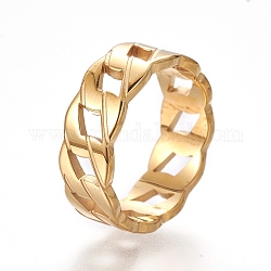 202 палец кольца из нержавеющей стали, золотые, Размер 6~9, 16~19 мм