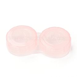 Caja de plástico pp para lentes de contacto para niña, dos tonos, salmón, 27.5x56x12mm, diámetro interior: 20.5 mm