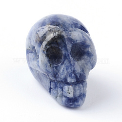 Cuentas azules naturales del punto, cráneo, 15~17x19~22x9~13mm, agujero: 3~4 mm