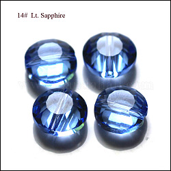 Perles d'imitation cristal autrichien, grade AAA, facette, plat rond, lumière bleu ciel, 6x3.5mm, Trou: 0.7~0.9mm