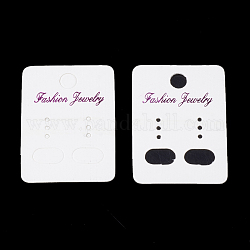 Papier-Display-Karten, für Ohrringe verwendet, Rechteck, weiß, 4.5x3.2x0.03 cm, Loch: 0.6 cm