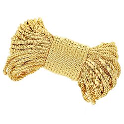 Cordons en polyester à 3 épaisseur, corde torsadée, pour la fabrication de poignée de corde de sac de cadeau de bricolage, or, 6mm, environ 25.15 yards (23m)/paquet