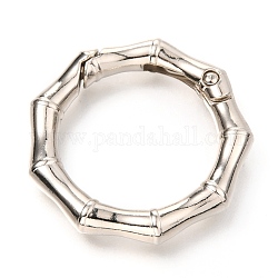 Anillos de la puerta del resorte de aleación de zinc, anillo poligonal, Platino, 37x6mm, diámetro interior: 25.5 mm