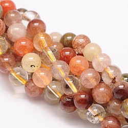 Ronde naturelle de quartz rutile perles brins, AA grade, 6mm, Trou: 1mm, Environ 68 pcs/chapelet, 15.74 pouce