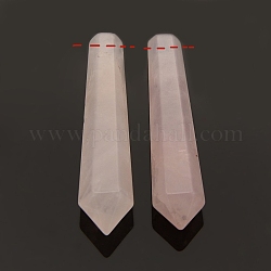 Quarzo rosa naturale ha ciondoli, sfaccettato, proiettile, 45~53x10~11mm, Foro: 1 mm